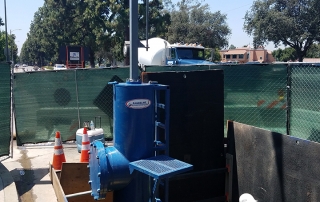 pipeline contractor facilitating a line stop service on a construction site