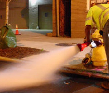 pipeline contractor facilitating a fire hydrant maintenance service