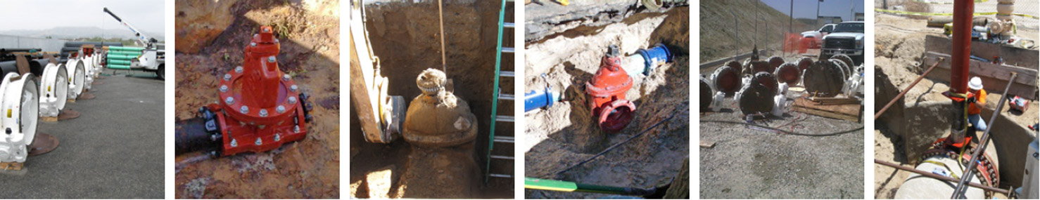 series of photos showcasing the stages of a valve replacement installation service